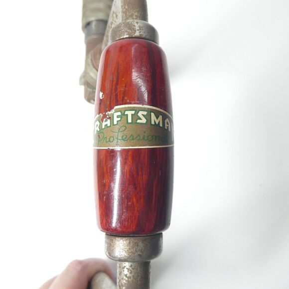 Craftsman Professional Hand Drill Bit Brace Wood Handle Vintage Tool - Picture 6 of 9